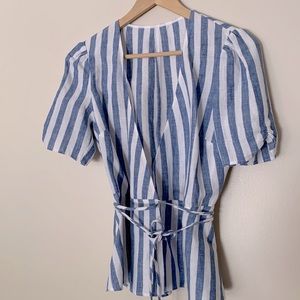 Reformation linen wrap top